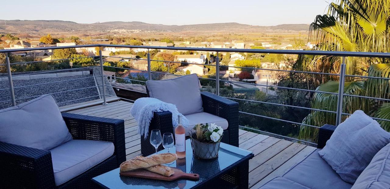 Beautiful Villa With A Stunning View Roujan Exteriör bild