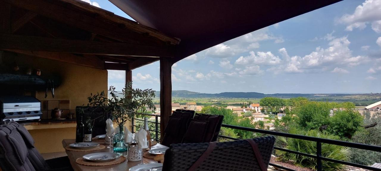 Beautiful Villa With A Stunning View Roujan Exteriör bild